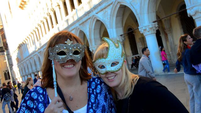 The famous masks of Venice, Italy are an ancient tradition of the area. 